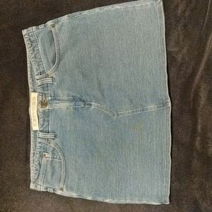 Express Stretch Jean Mini Skirt With Pockets